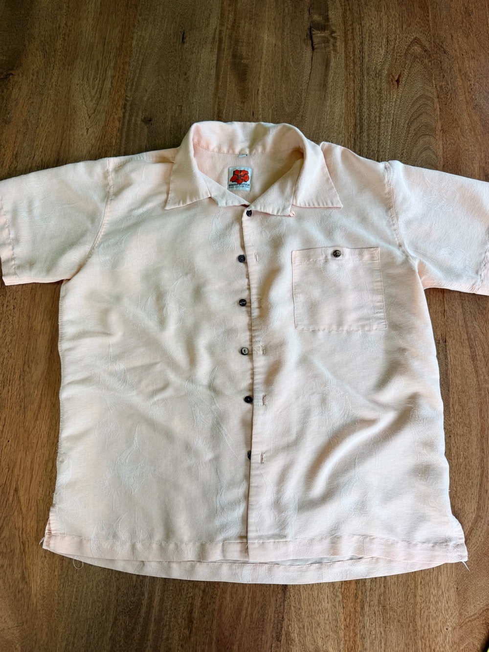Men's Casual Short-Sleeve Button-Down Shirt - Peach